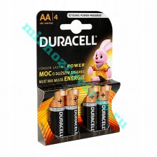 Батарейки пал. AA R06 Duracell (  4шт.) 1/240/960